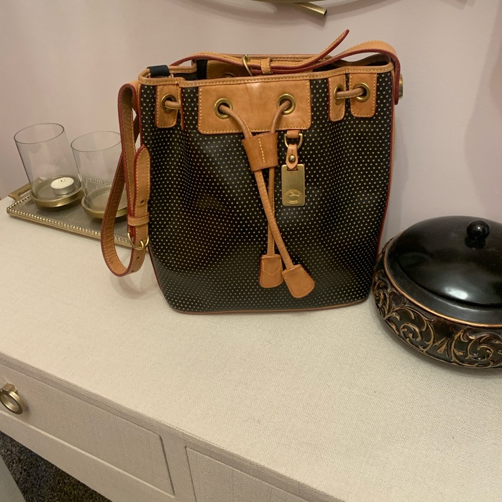 Dooney & Bourke Black and Tan Shoulder Bag